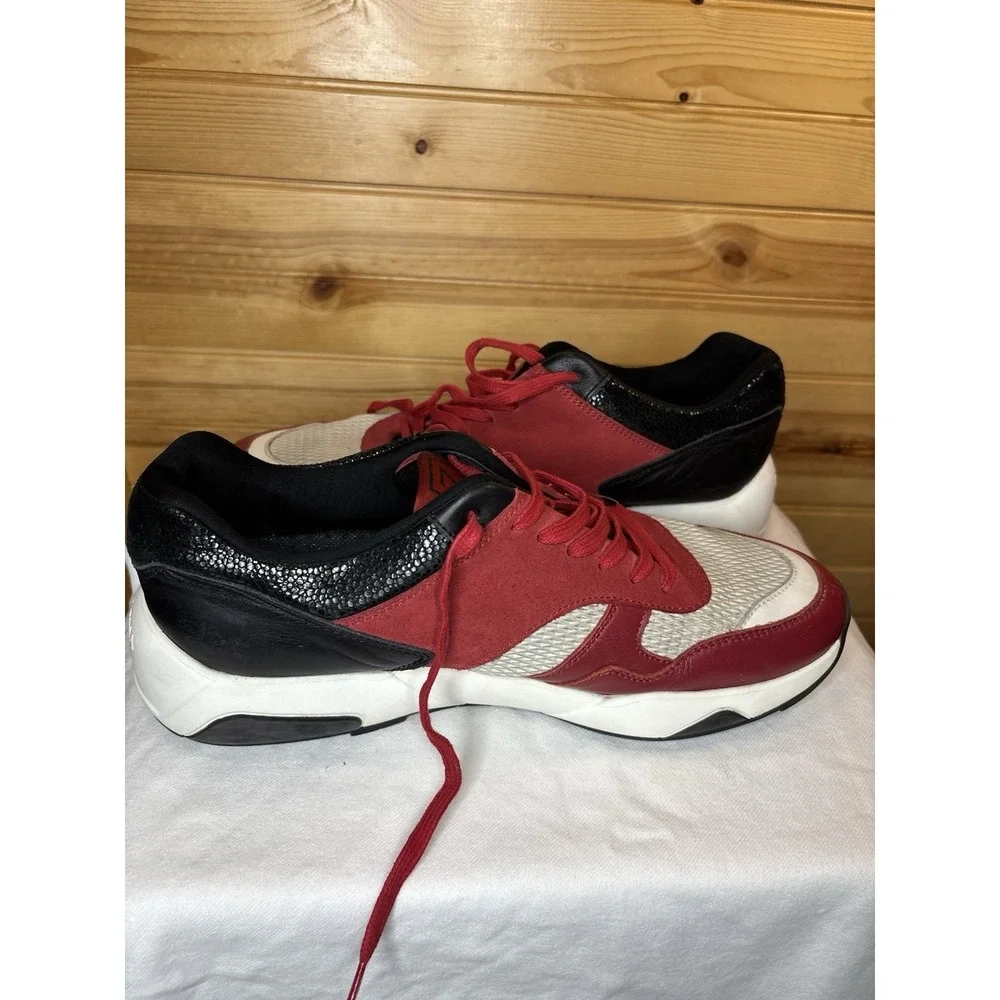 Z Zegna Shoes Men's 10.5 USA‎ Sneakers Red Black White 9.5 EU Italy Trainers